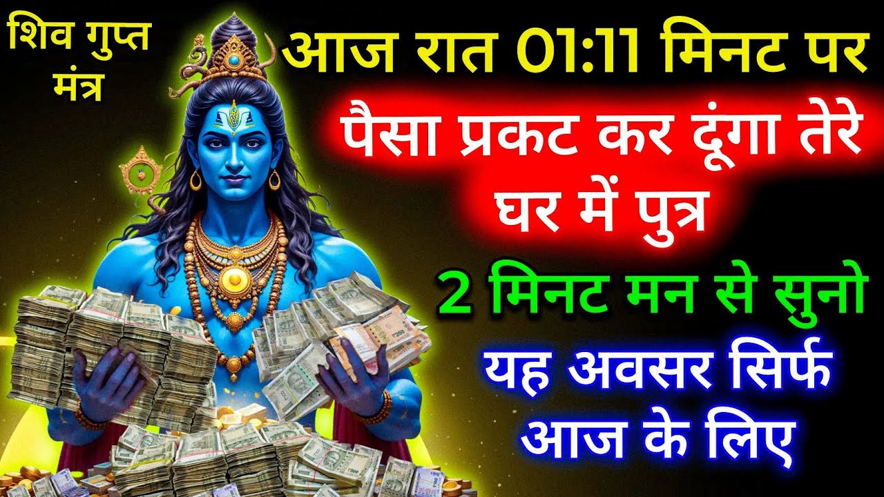 Shiv Gupt Mantra / 2 मिनट दिल से सुनो आज / धन प्रकट हो जाता है इस शिव मंत्र से चूकना मत