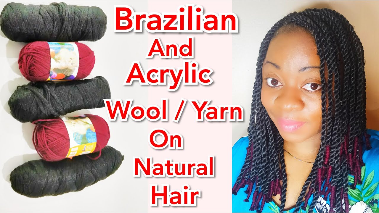 How To: Knotless Brazilian Yarn Twist on Natural Hair | Acrylic Yarn Finish | DiscoveringNatural