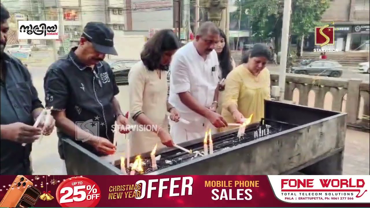 കുരിശുപള്ളി മാതാവിന്റെ മുന്നിലെത്തി തിരികത്തിച്ച് പുതിയ ചെയര്&zwj;പേഴ്&zwnj;സണും കുടുംബവും
