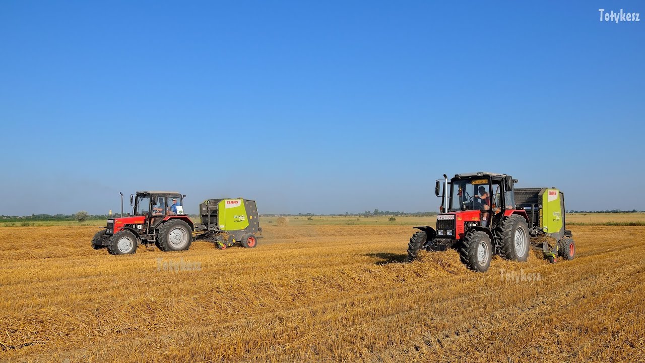 Bálázás Éjjel-Nappal 2x Mtz 892.2 + Claas Rollant 260