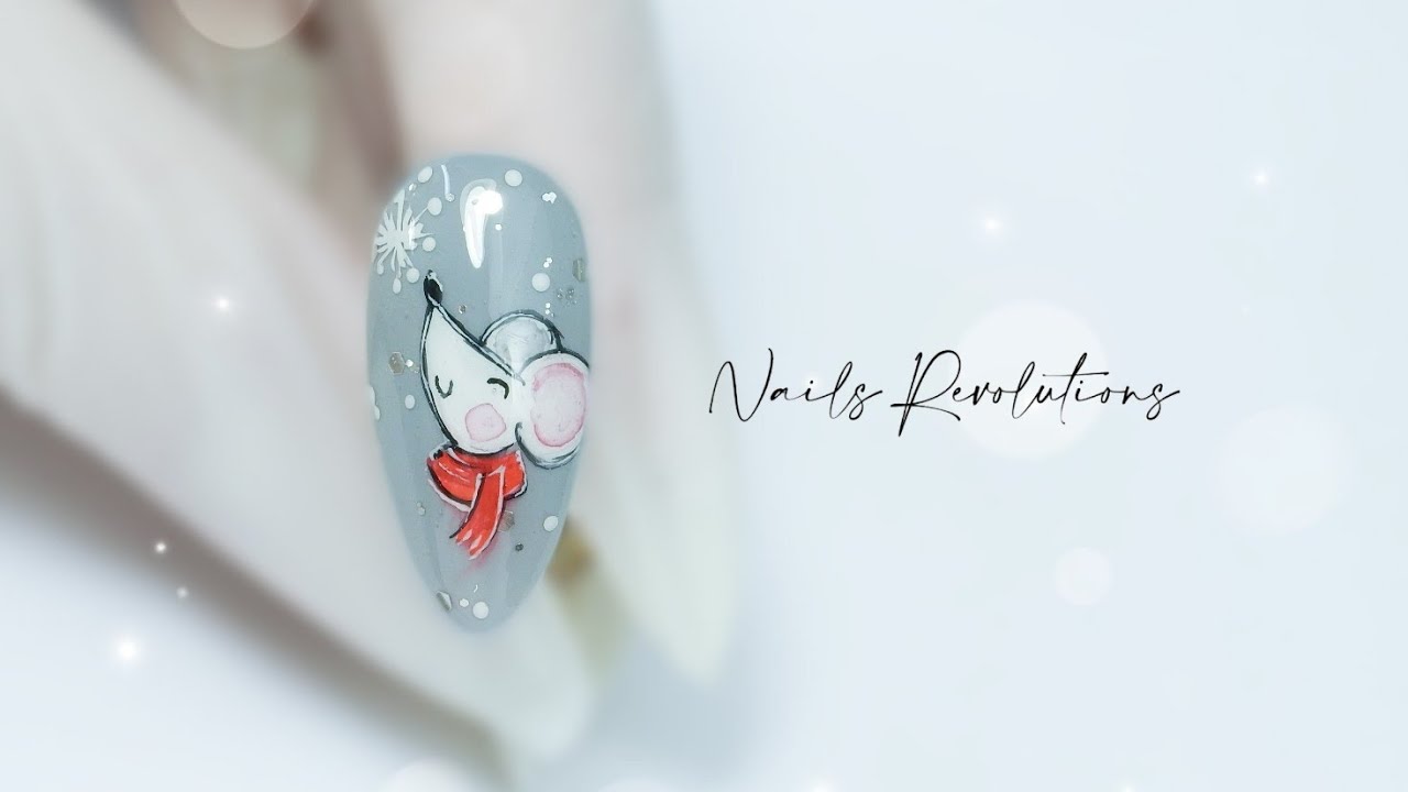 NailMas #7 Winter Mouse nails art