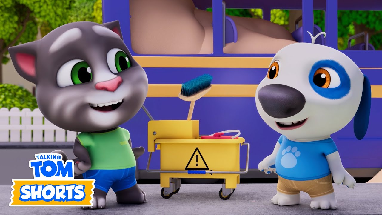 Let's Clean the Bus! 🚌 Talking Tom Shorts | LIVE Cartoons for Kids