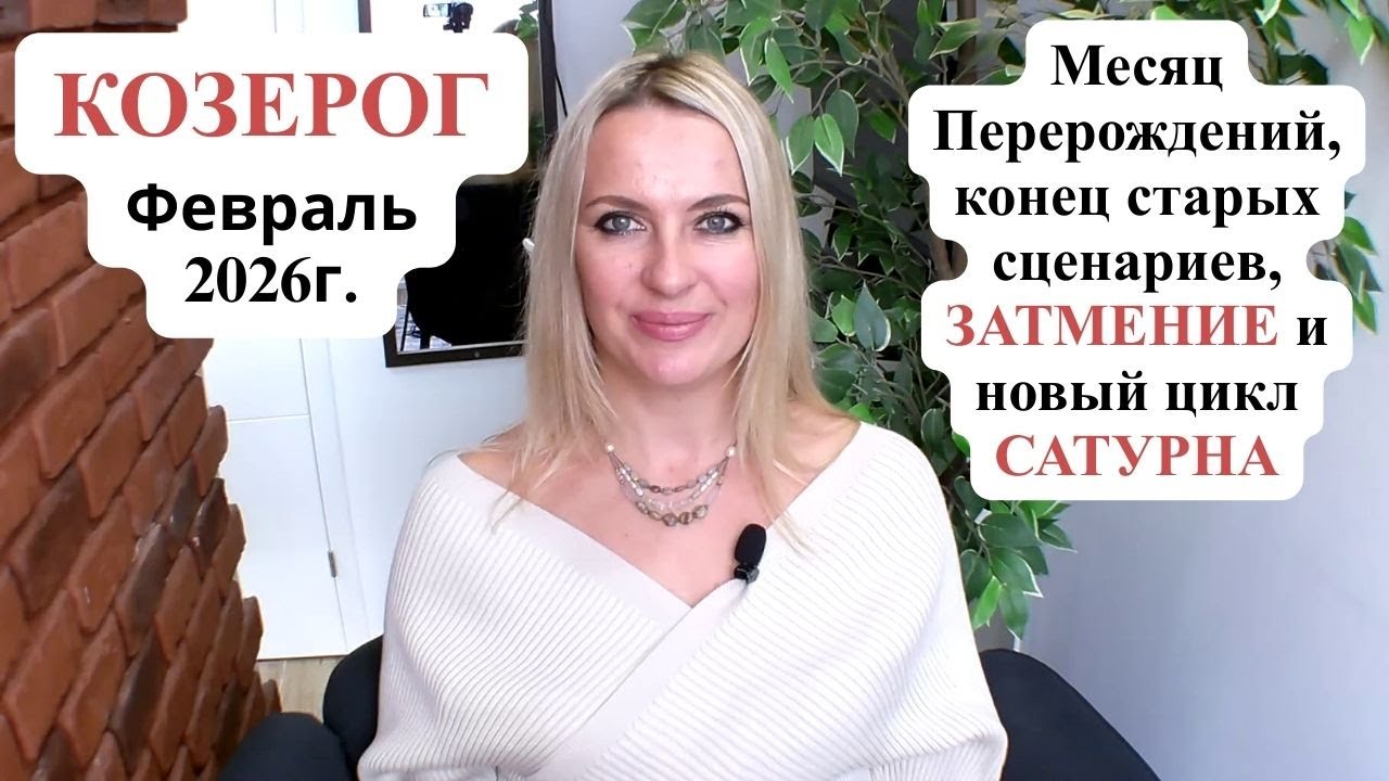 КОЗЕРОГ - Февраль 2026г. Месяц Перерождений, конец старых сценариев, ЗАТМЕНИЕ и новый цикл САТУРНА.