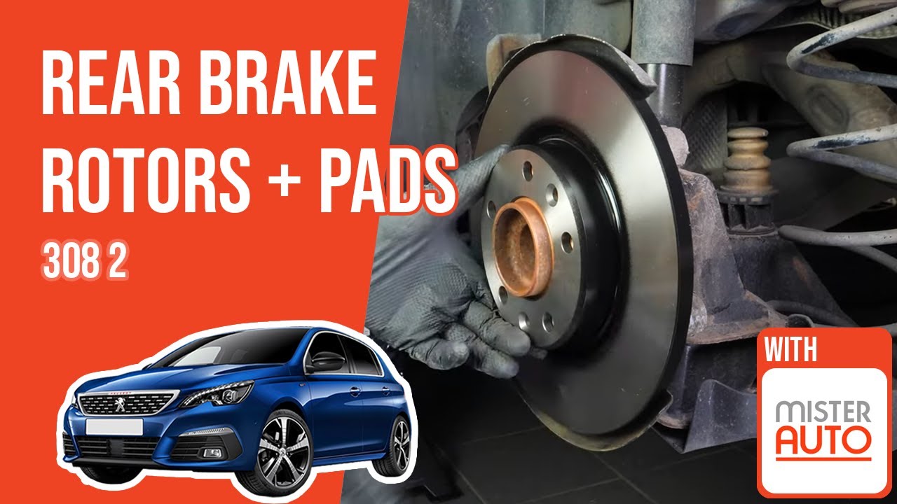 How to replace the rear brake discs and pads Peugeot 308 mk2 🚗
