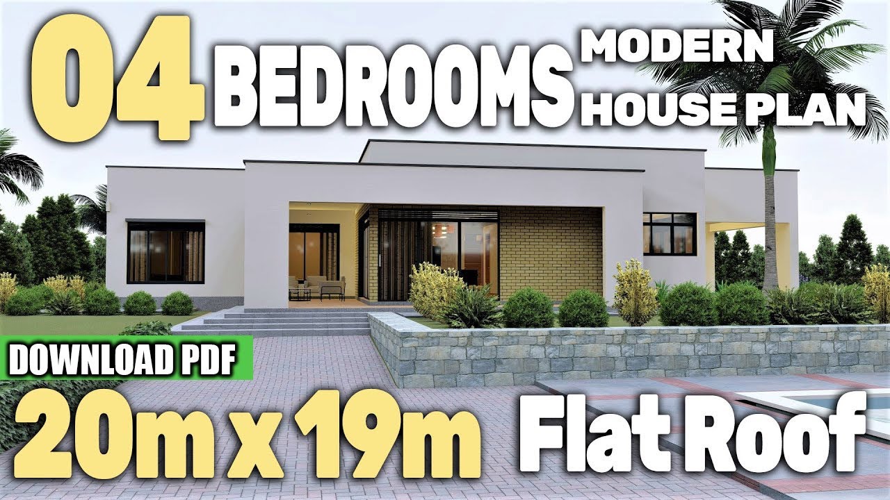 MODERN 04 BEDROOM HIDDEN ROOF HOUSE PLAN (DOWNLOAD PDF)