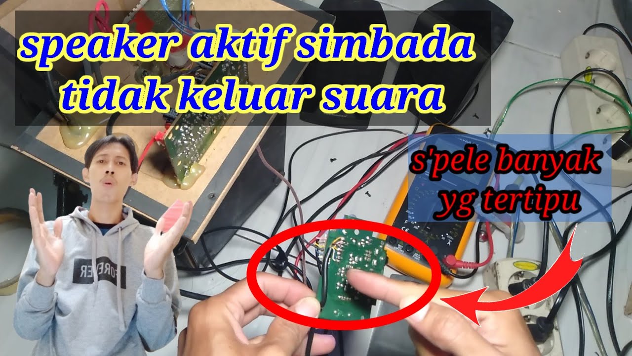 speaker aktif simbadda tidak keluar suara