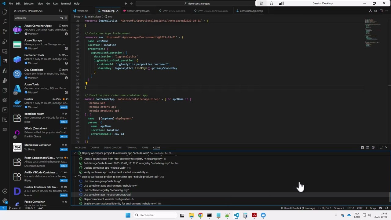 Azure Containers Apps : déployer des microservices avec Visual Studio Code