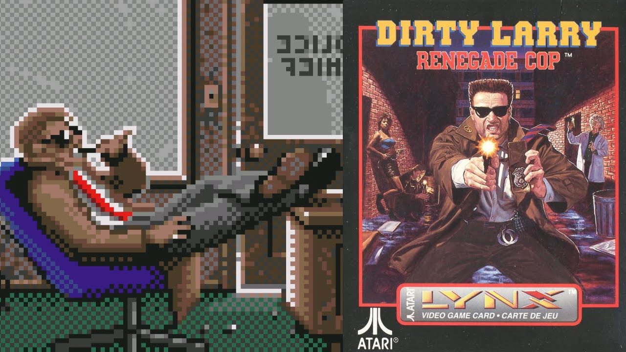 Dirty Larry: Renegade Cop (1992/Lynx) Weird Mediocre Action Platformer - Intro/Opening Gameplay