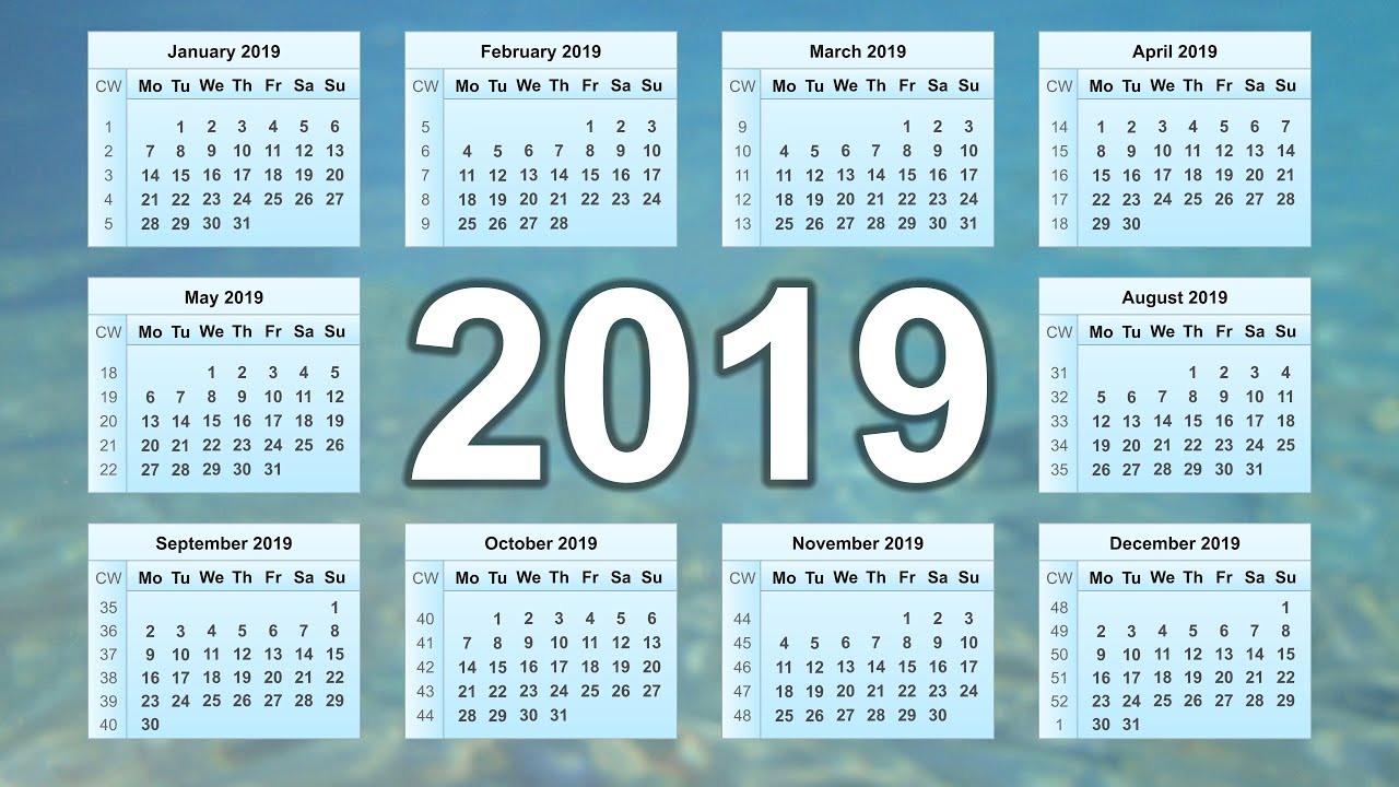 2019 Calendar