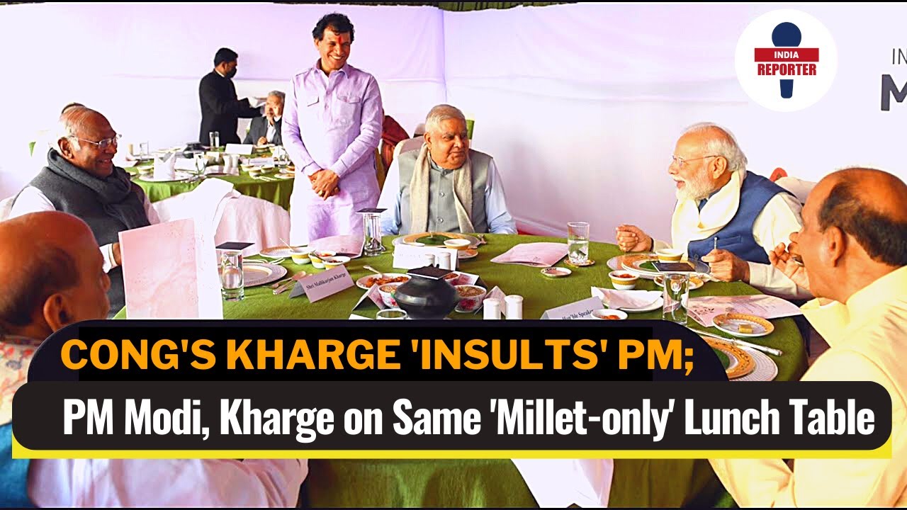 PM Modi shares Millet Lunch with Congress President Kharge - 