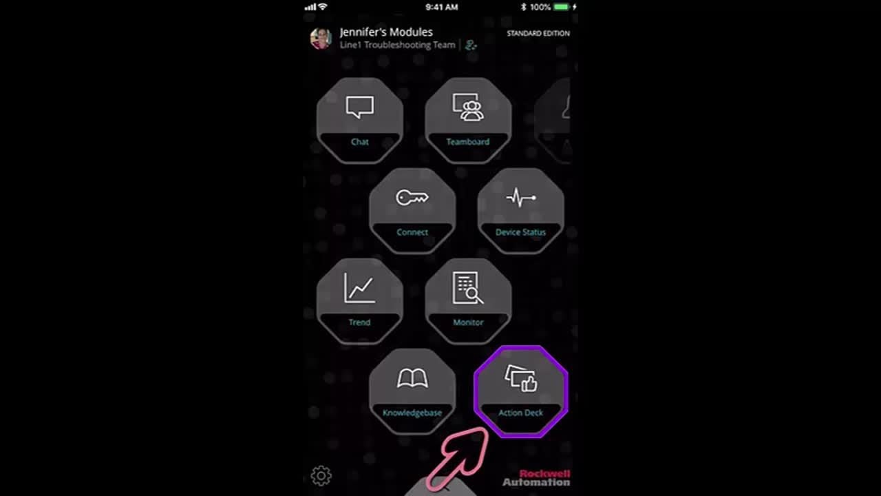 FactoryTalk TeamONE App - Action Deck