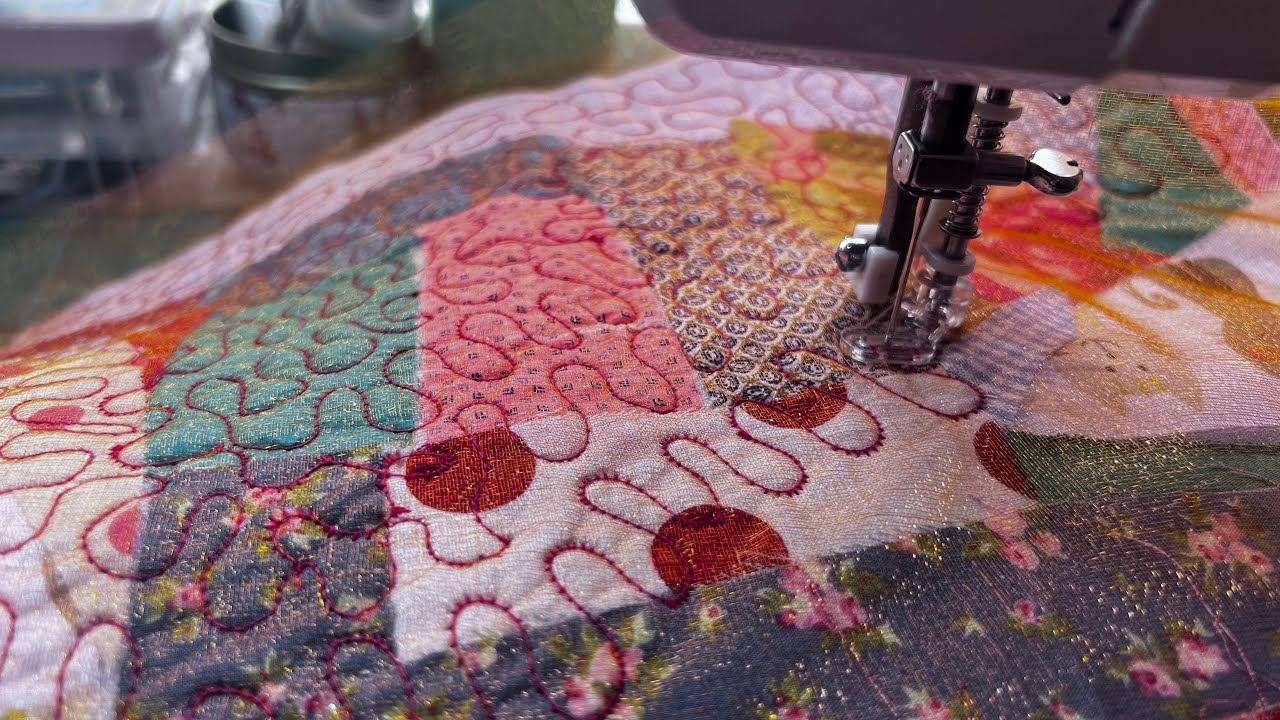 ✅Técnica para fabricar tela con retales y acolchado libre 🪡🧵