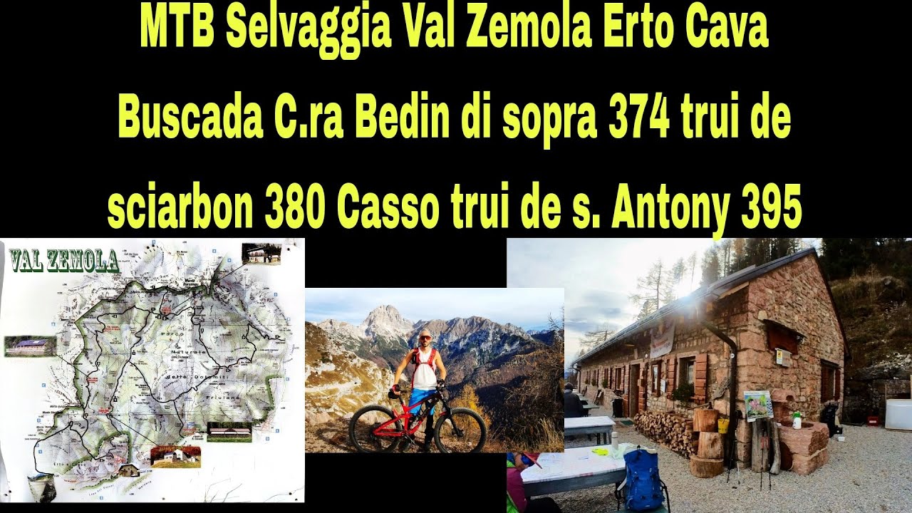 MTB Selvaggia Val Zemola Erto Cava Buscada C. Bedin 374 troi sciarbon 380 Casso trail s. Antony 395