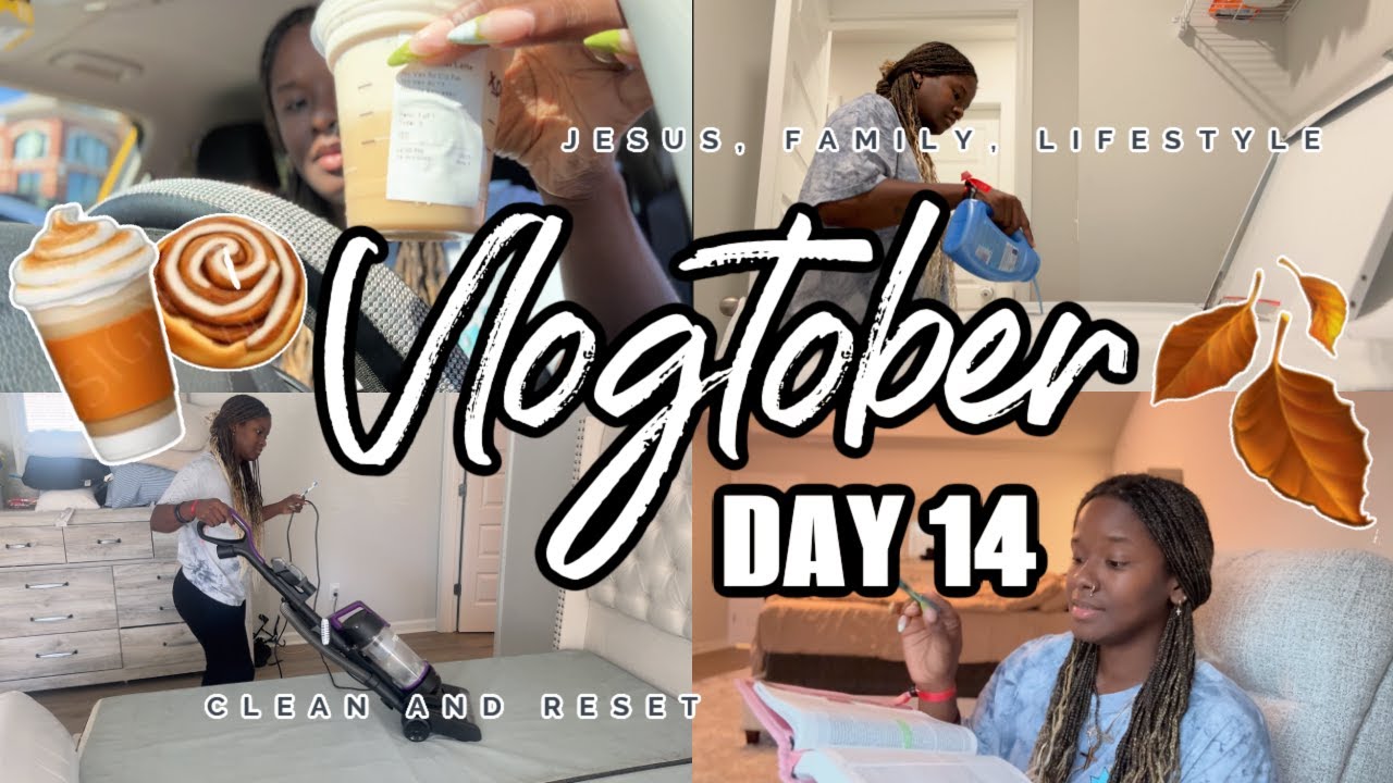 VLOGTOBER DAY 14: SPEND THE DAY WITH ME (STARBIES, CLEAN-UP, & BIBLE STUDY) ☕️🧹📖