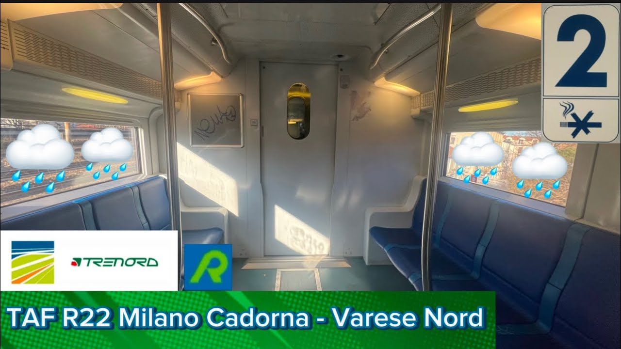 🚉🌧 TAF ex TI sulla linea 🟢 R22 da MILANO CADORNA a VARESE NORD durante una DOMENICA sotto la PIOGGIA