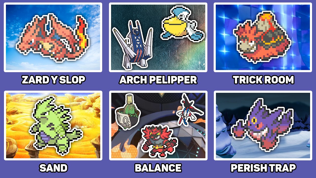 Все архетипы чемпионов Pok&eacute;mon за 16 минут (Регламент M-A)