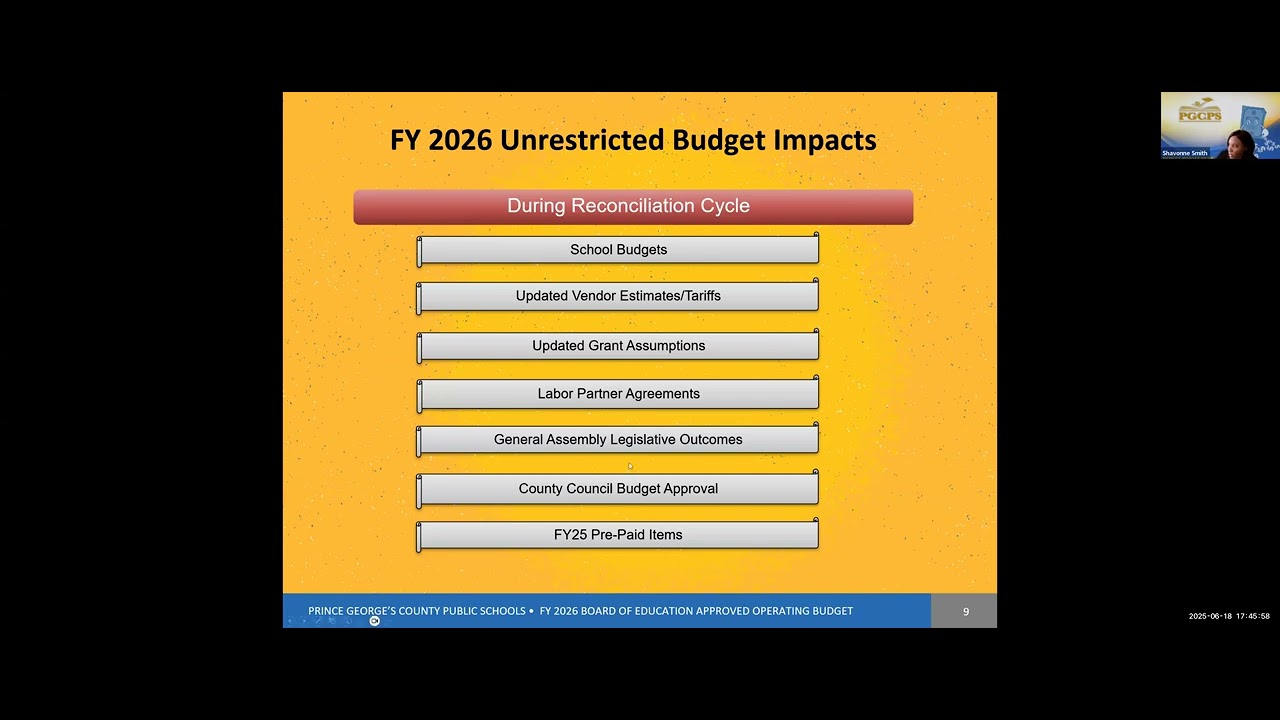 Board of Education Operations, Budget & Fiscal Affairs Committee Meeting June 18, 2025