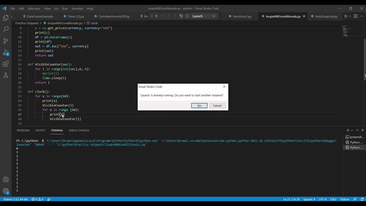 The CryptoCompare API with Loops and Conditionals