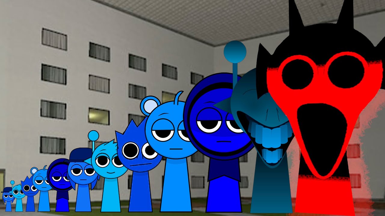All the Sizes Of Nightmare Sprunki Sky & Blue Simon want me to help them in Gmod