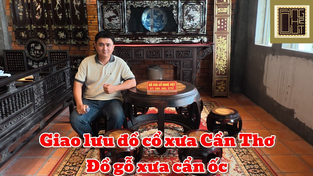 Bàn trà gỗ trắc, tủ chè khảm ốc, bàn trung đường, tranh tứ quý, trường kỷ song tiện, đồ cổ đẹp 18/07