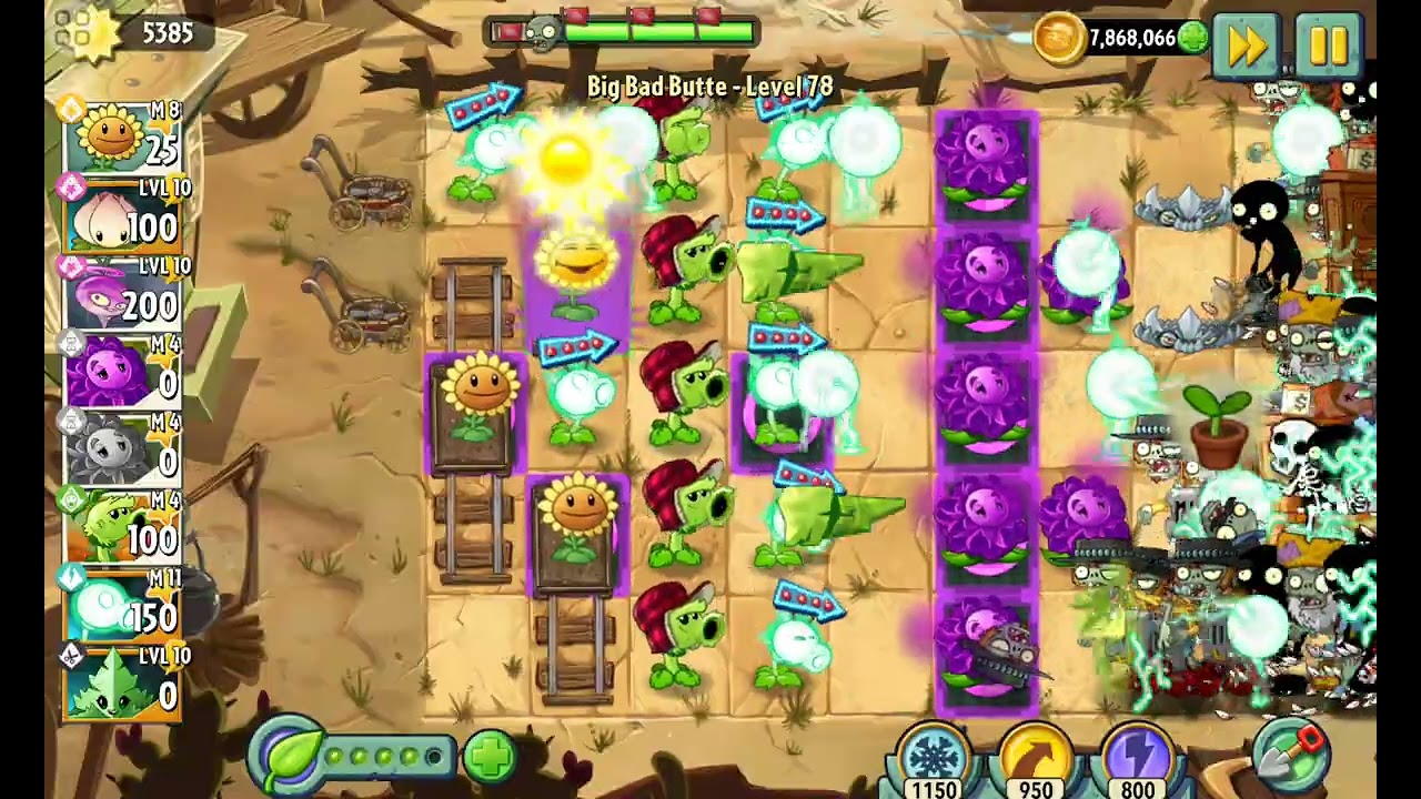 Plants Vs Zombies 2: Big Bad buttle уровень 78 