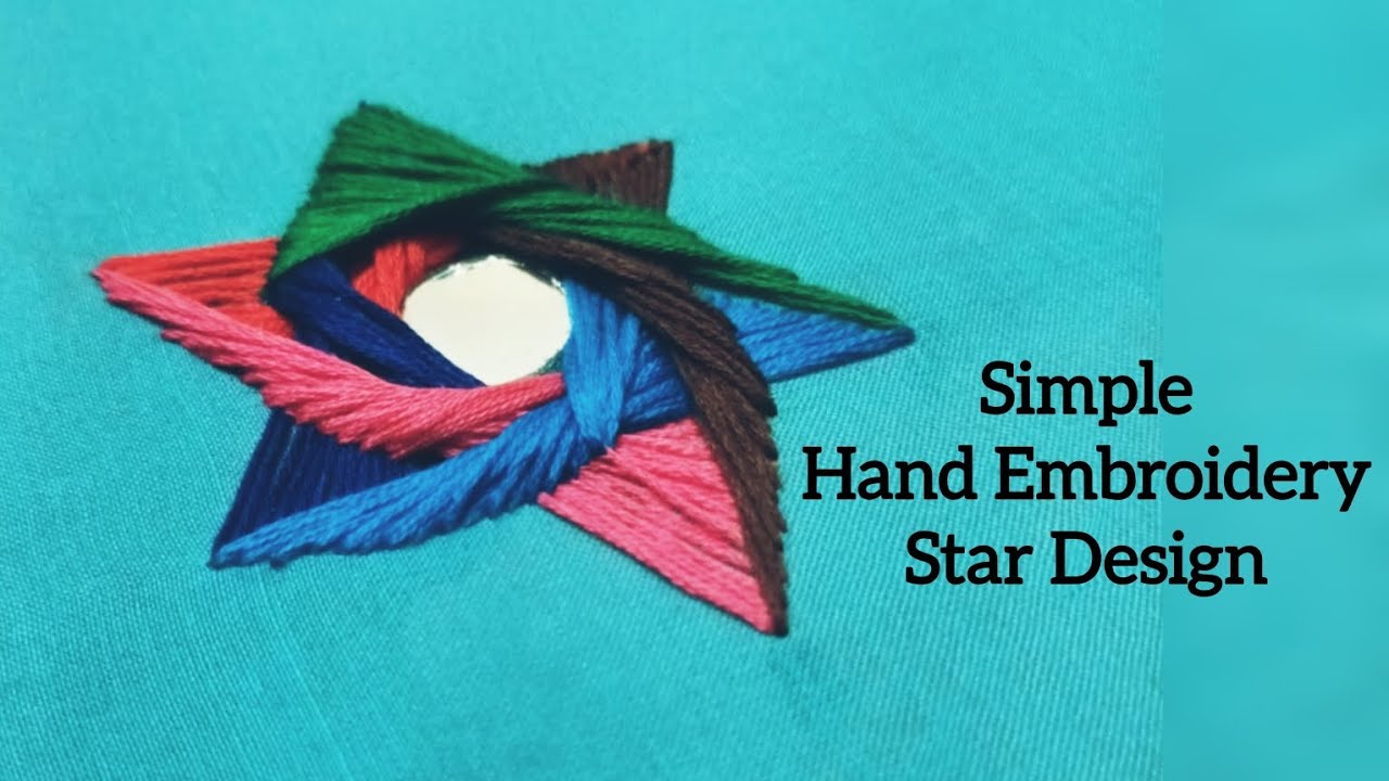Simple and Beautiful Hand Embroidery Star Design.