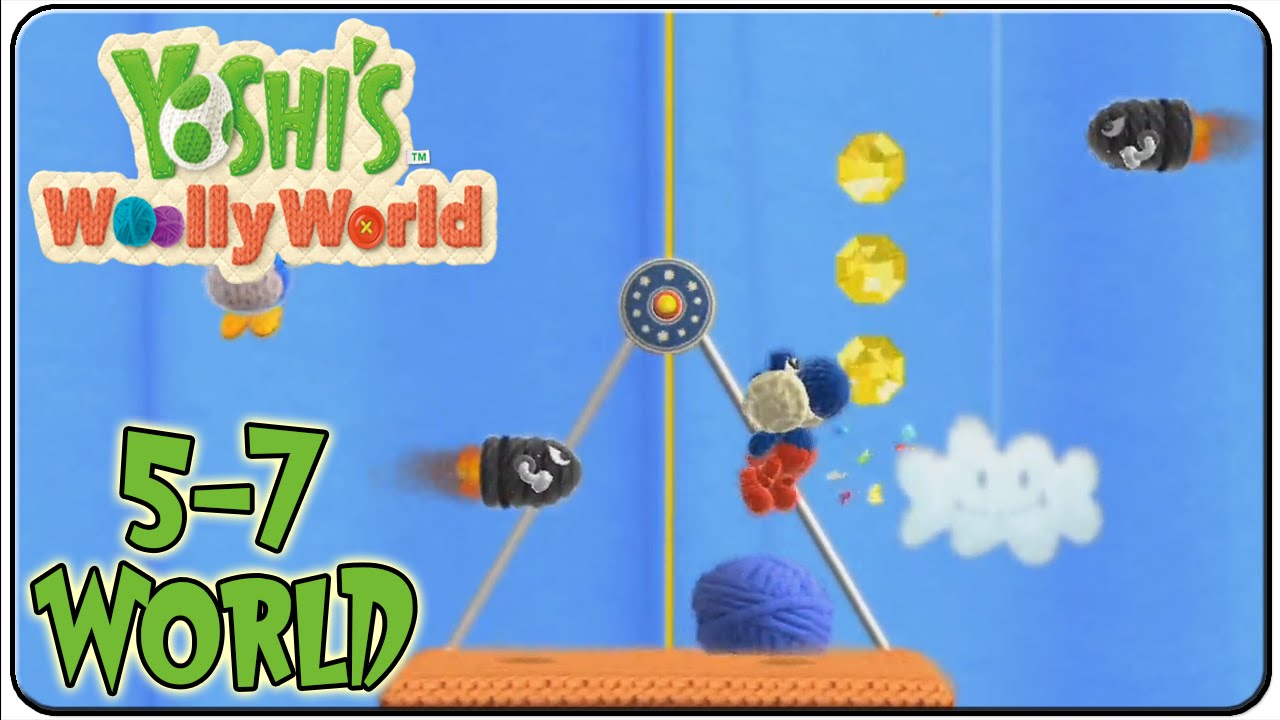 Yoshi's Woolly World 100% Walkthrough World 5-7 Snowy Mountain Lift Tour