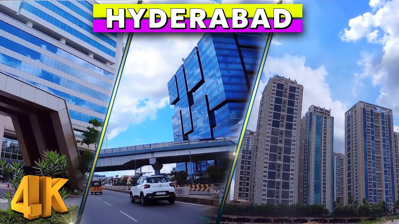 Hyderabad City Tour | Lanco Hills Manikonda | Gachibowli | DLF Rd | INDIA - 4K