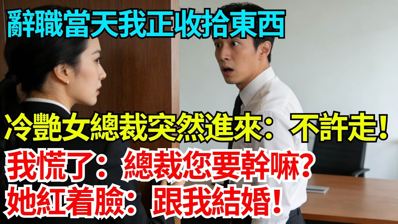 辭職當天我正收拾東西，冷艷女總裁突然闖進來把門反鎖：今天誰都不許走！我慌了：總裁您要幹嘛？她紅着臉：跟我結婚！【奇人社會誌】#完結爽文#職場故事#情感故事#總裁小說#女总裁系列#先婚后爱