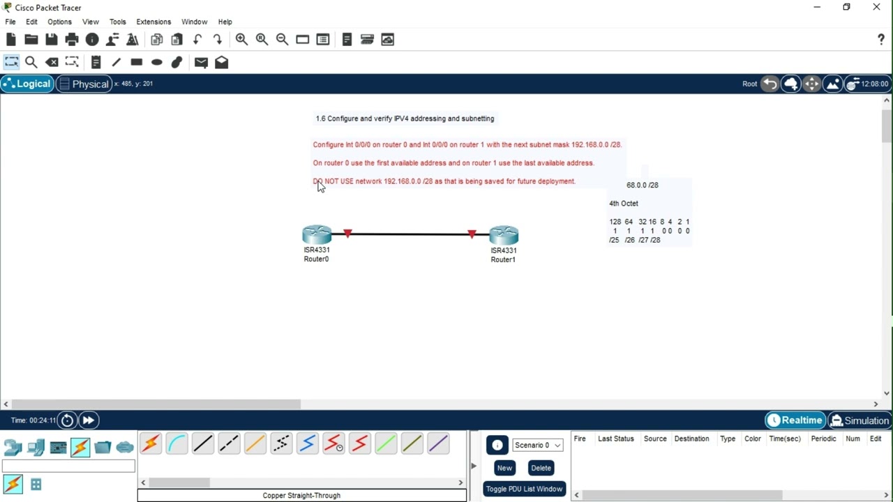 1.6 Configure and verify IPV4 addressing and subnetting ex1