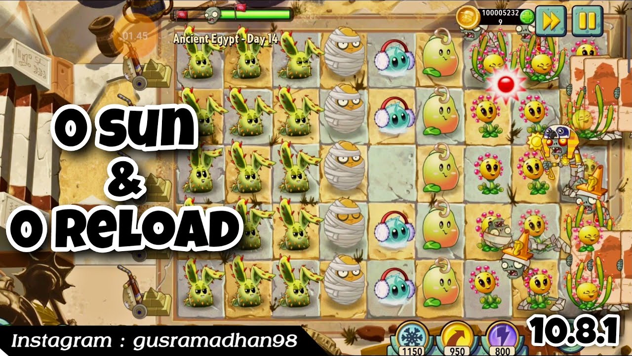 Plant vs zombie 2 - 10.8.1 // 0 sun + 0 reload