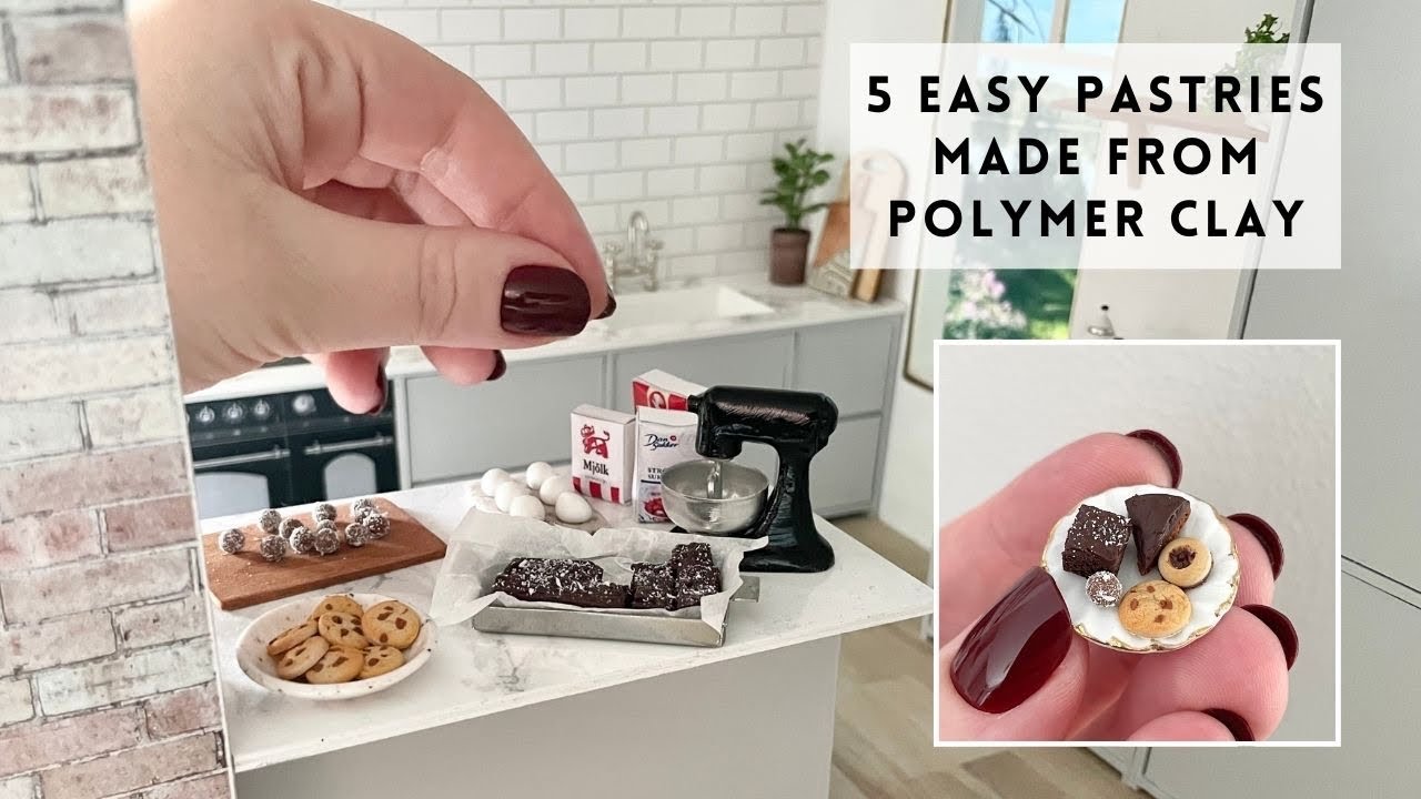 DIY Miniature | 5 easy pastries made from Polymer clay