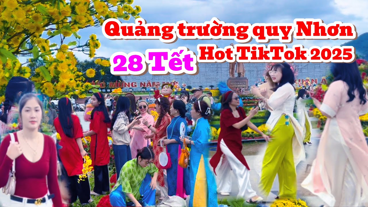 28 Tết Quảng Trường Quy Nhơn , Đường Hoa Nguyễn Tất Thành, Biểu Tượng Rắn Hot Tiktok Quy Nhơn 2025