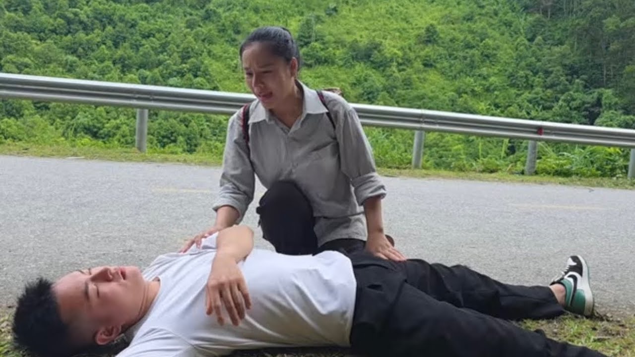 kind police officer is hurt saving single mom from a criminal,  Anna is in tears.