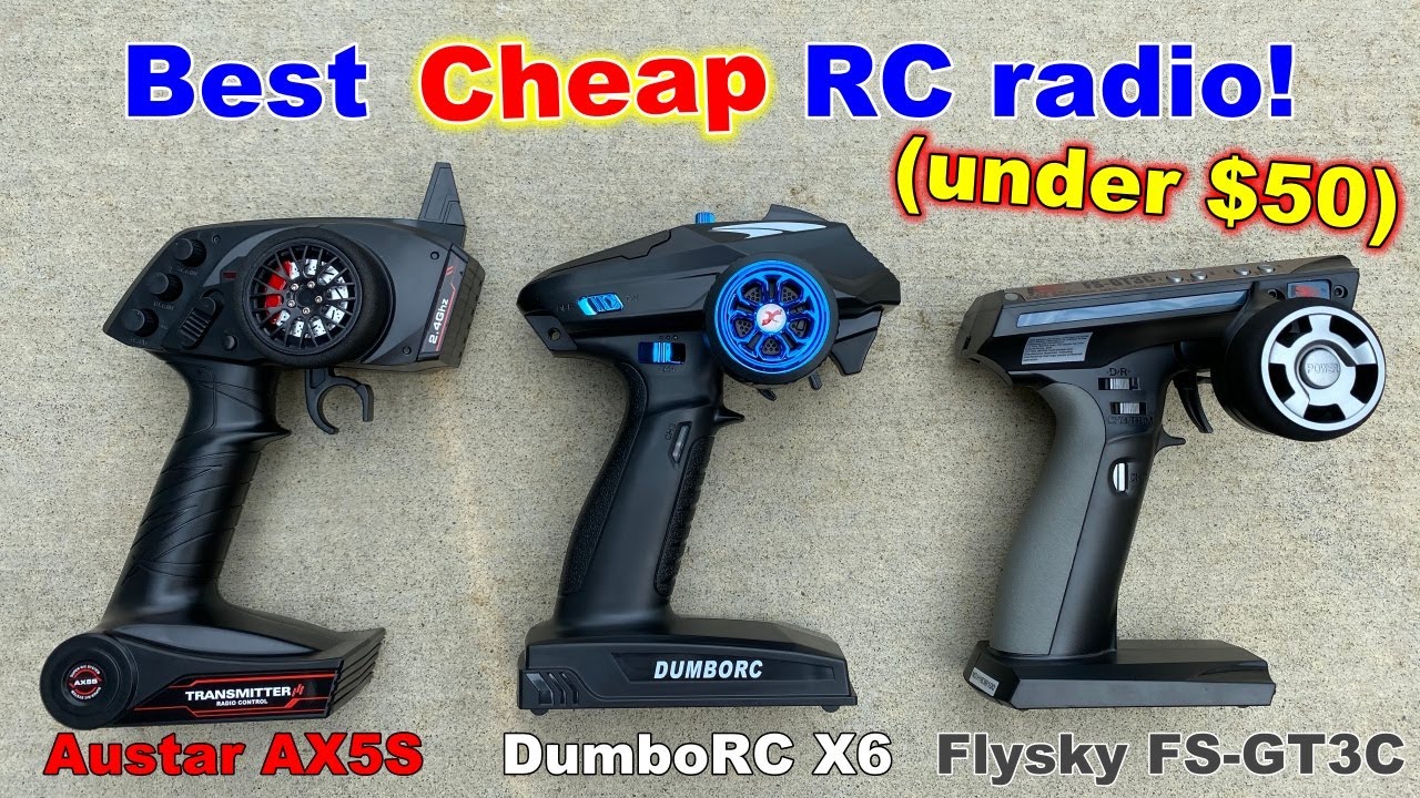 Best Cheap RC radio transmitter shootout review - DumboRC X6, Flysky FS-GT3C, Austar AX5S
