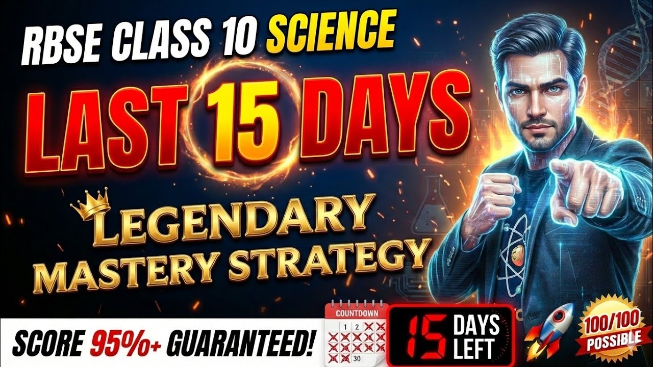 🔥 Last 15 Days! RBSE Class 10 Science Legendary Strategy 🚀 Score 95%+ Guaranteed 🏆