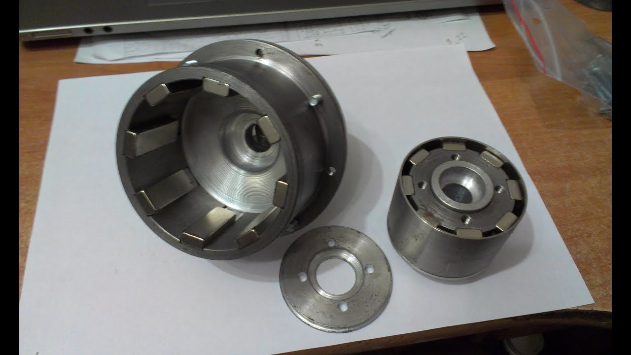 Радиальная магнитная муфта на постоянных неодимовых магнитах. Magnetic coupling.