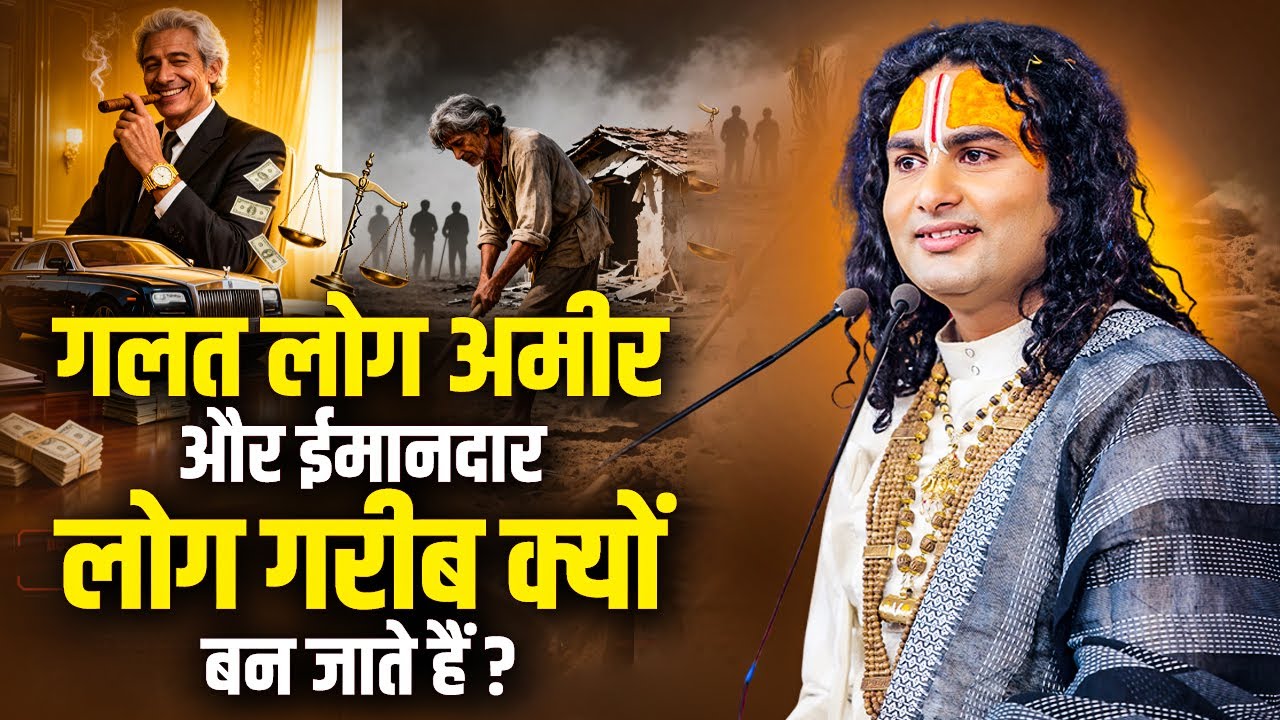 गलत लोग अमीर और ईमानदार लोग गरीब क्यों बन जाते हैं ? अनिरुद्धाचार्य जी