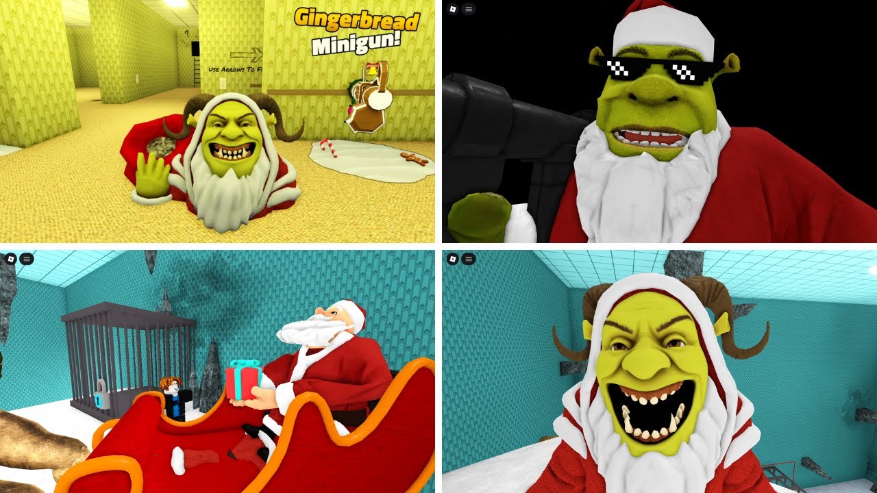 Shrek in the Backrooms(Christmas Update -Shrekmas) - (Jumpscare + Boss Fight + Ending) | Roblox