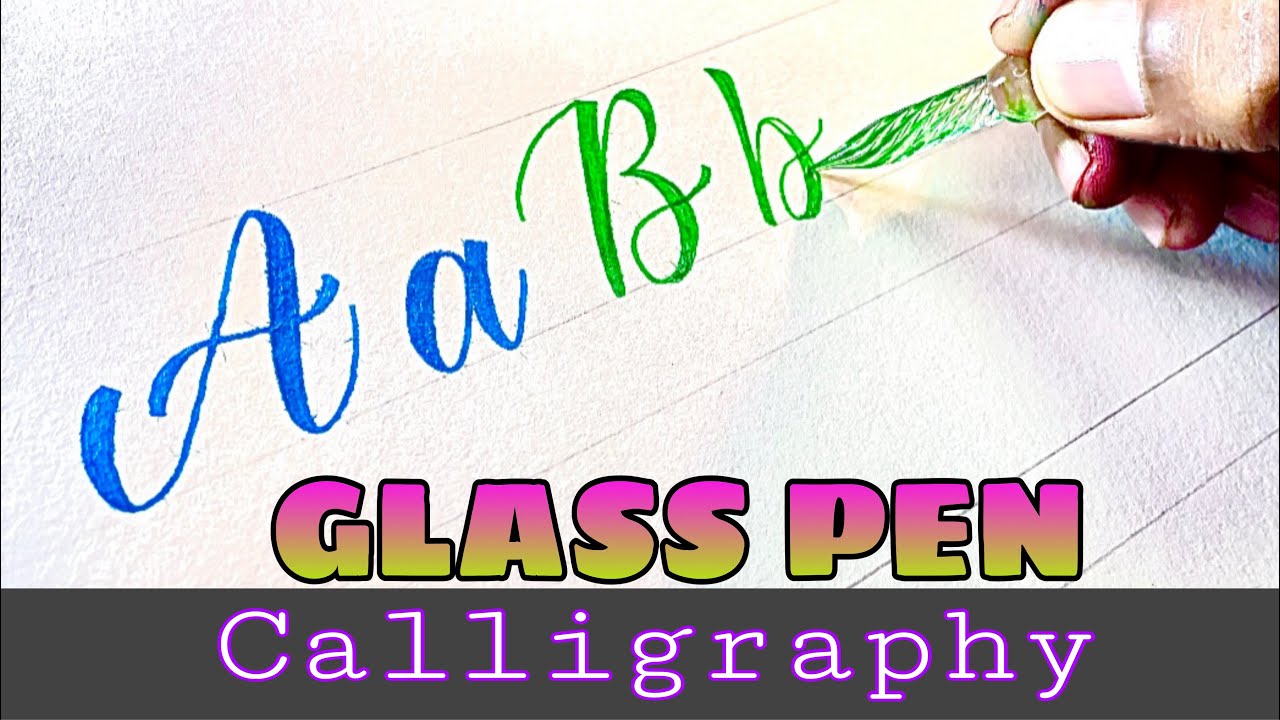 Glass Pen Calligraphy | Glass Dip Pen Calligraphy Lettering A to Z, abcd writing letter