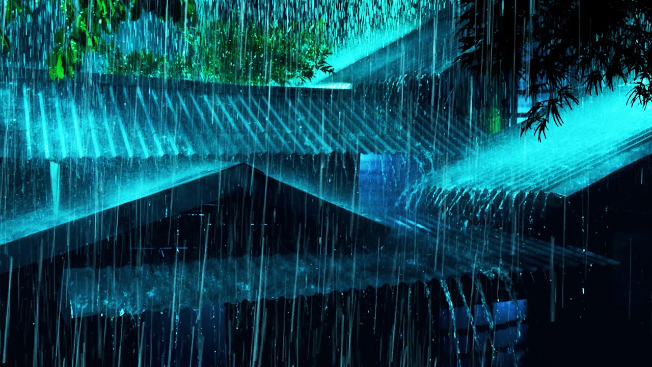 All You Need to Sleep Instantly 😴 Heavy Rain & Thunderstorm Sounds Under a Cozy Tin Roof