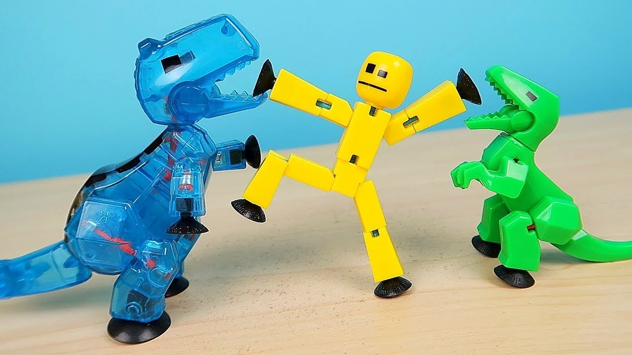 ¡UN STIKBOT DINOSAURIO MORDIO A UN STIKBOT HUMANO!