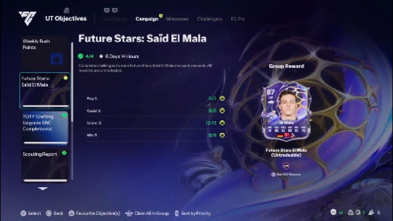 Claiming the Future Stars Saïd El Mala Objective in FC 26