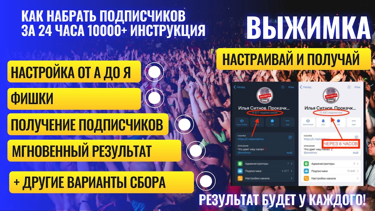 Как набрать +10000 подписчиков в telegram за 24 часа  Инструкция