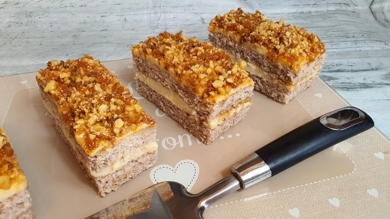 Prajitura delicioasa cu nuca si caramel