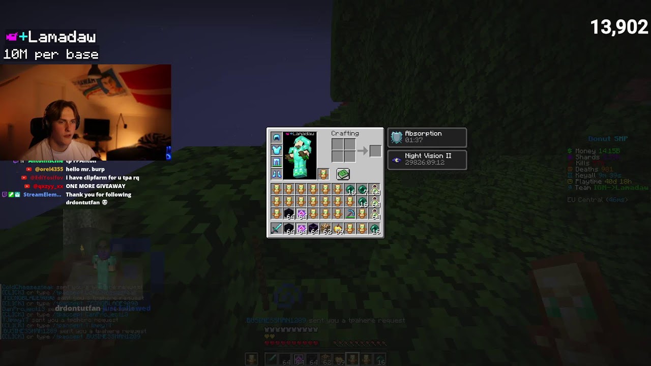 | DONUTSMP | RATING BASES 10M PER | BOUNTY | GAMBLE