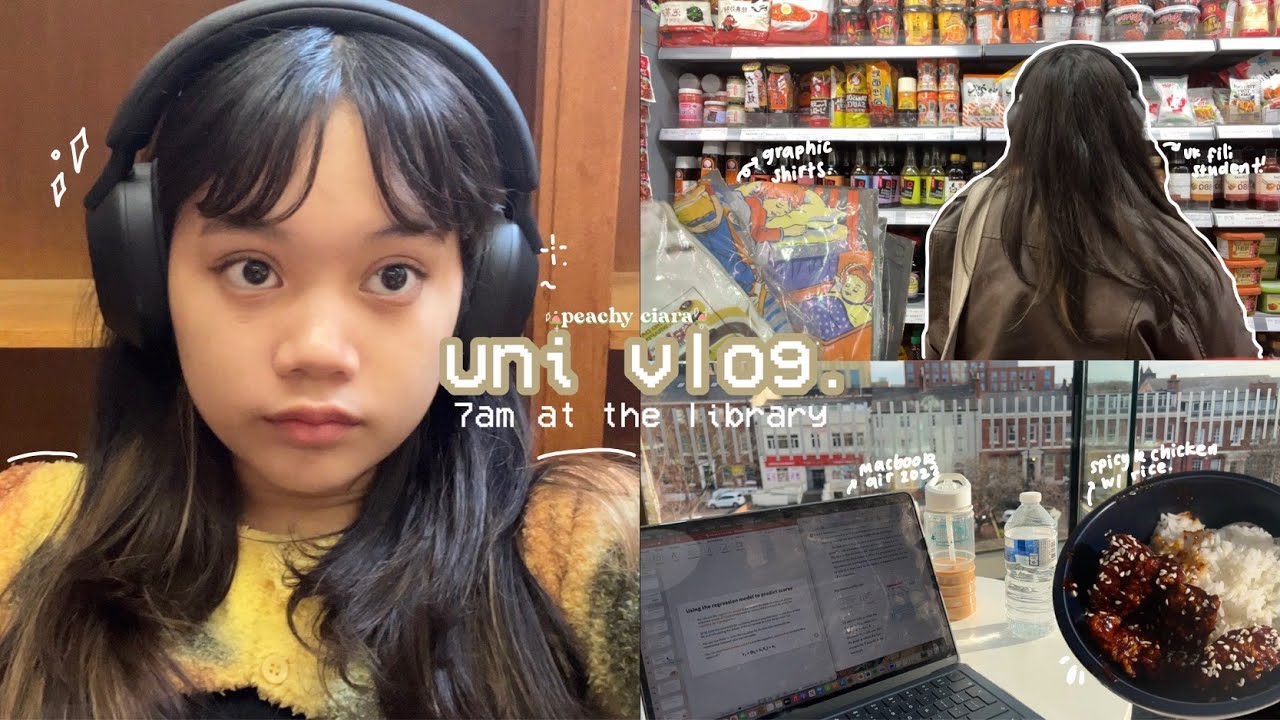 uni vlog 📂 7am at library, uk first year psych, catching up, mundane things, reality of uni.
