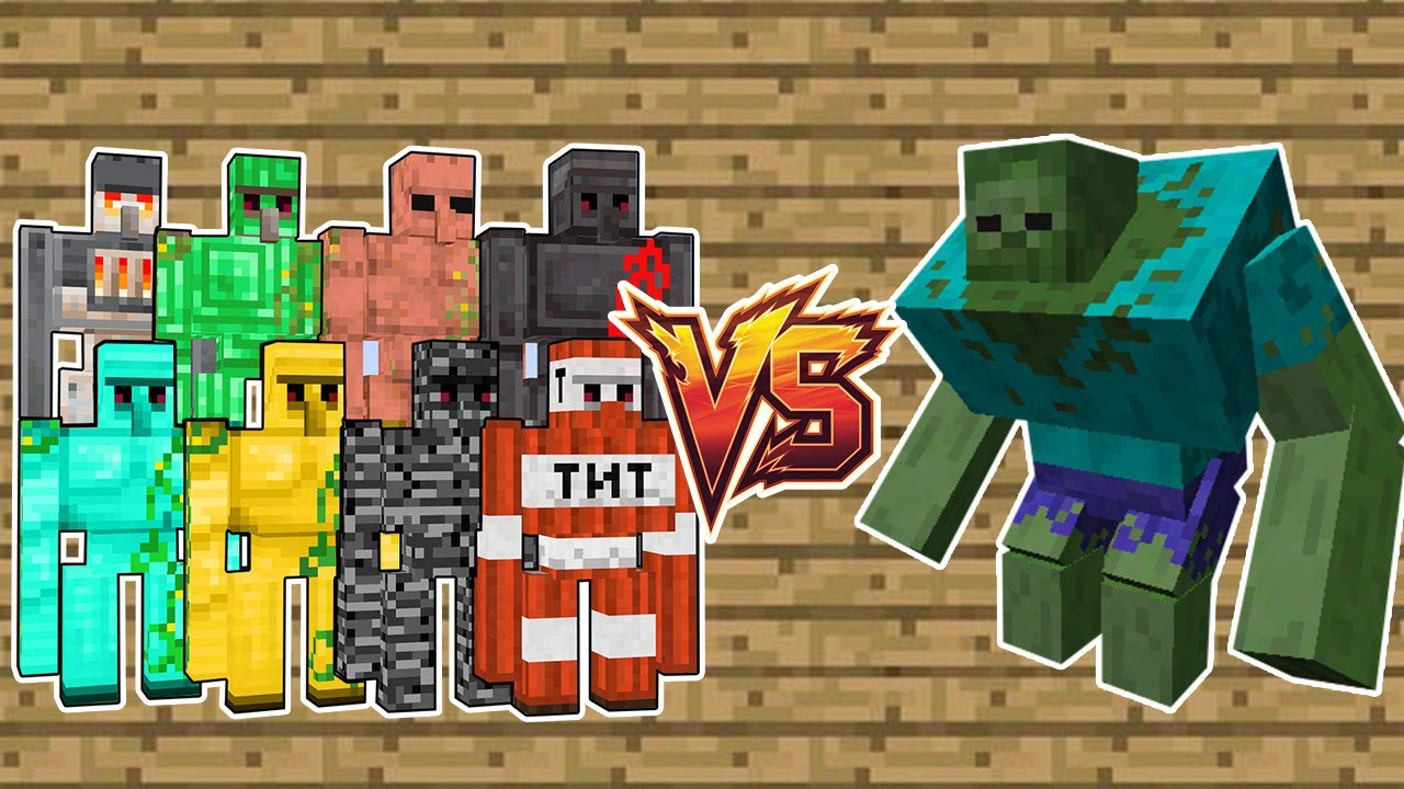 Mutant Zombie Vs All Types Golems | Minecraft Mob Battle (Part-2)