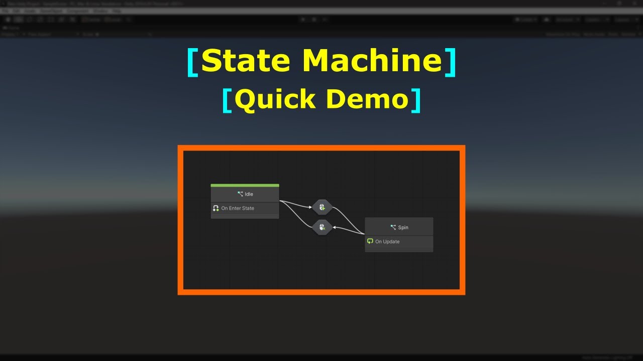State Machine Quick Demo | Spinning a cube | Cube rotation | Visual Scripting | Unity Game Engine