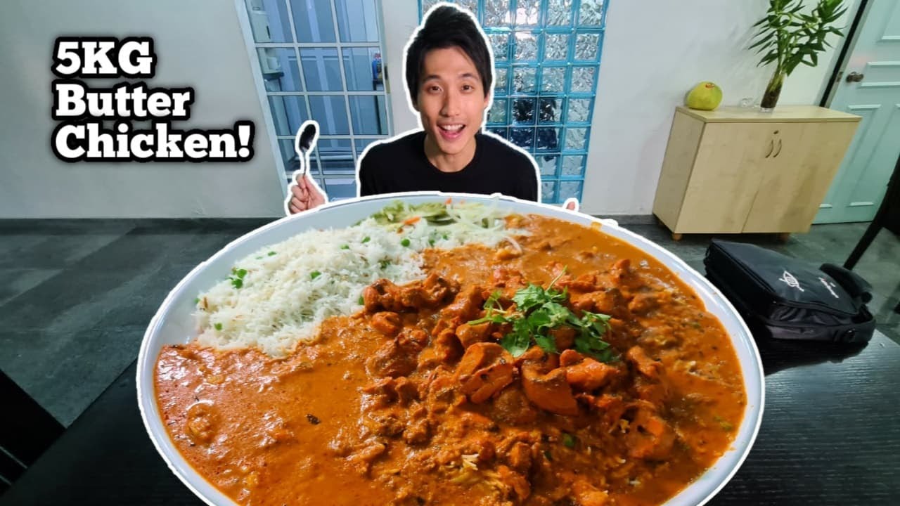 MASSIVE 5KG Indian Curry Challenge! | Butter Chicken Mukbang!